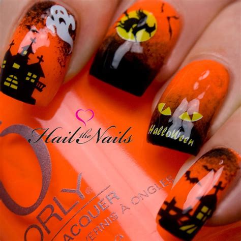 Halloween Nail Art Water Transfer Decal Nail Wraps Bats | Etsy