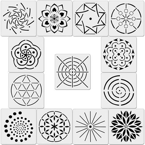 Painting Templates, Rock Painting Patterns, Stencil Templates, Rock Painting Art, Mandala ...