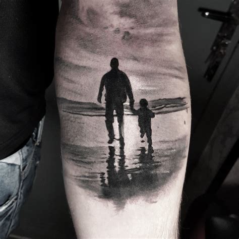 Father and son memory silhouette Daughters Name Tattoo, Father Daughter ...