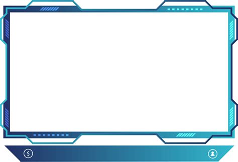 Futuristic live streaming overlay PNG with frosty blue color. Live ...