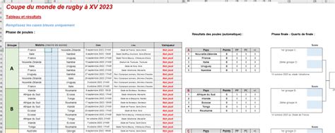 Coupe du monde rugby 2023 : tableau Excel + simulateur