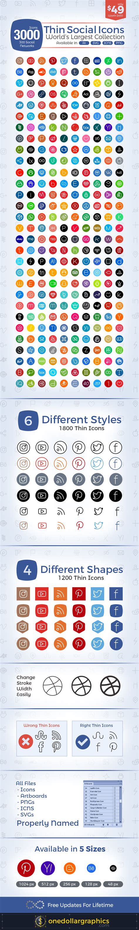 Free Simple Sleek Social Media Icons Set 2017 – Designbolts