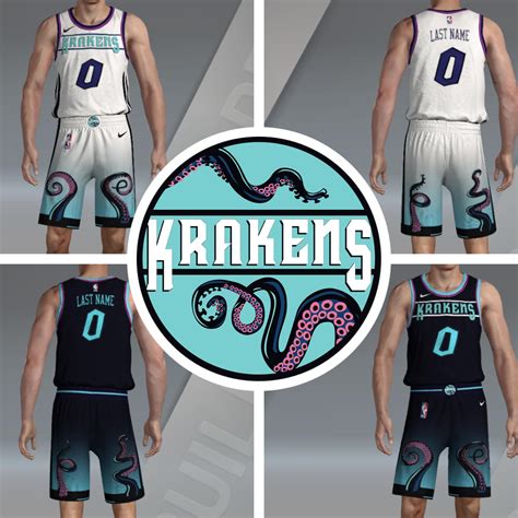 My second custom team and logo, the Krakens. : NBA2k