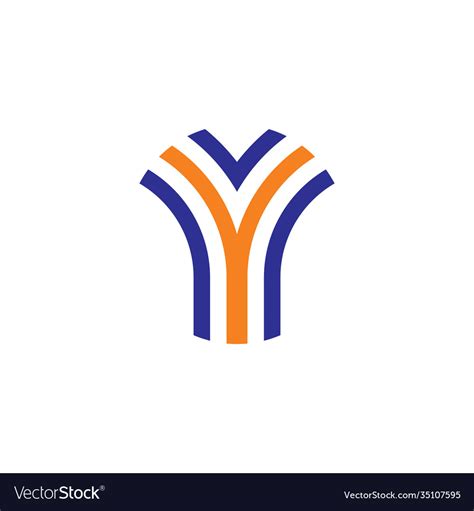 Letter y blue orange logo icon design Royalty Free Vector