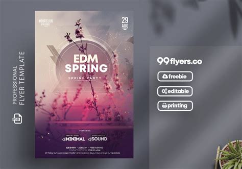 EDM Spring Free PSD Flyer Template – 99Flyers