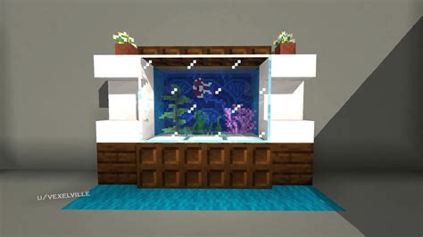 #Minecraft Build a Neat and Simple Aquarium Interior Design for Your House | Minecraft interior ...