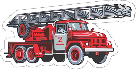 6in x 3in Firetruck Sticker Vinyl Emergency Vehicle Decal Bumper Stickers - StickerTalk®
