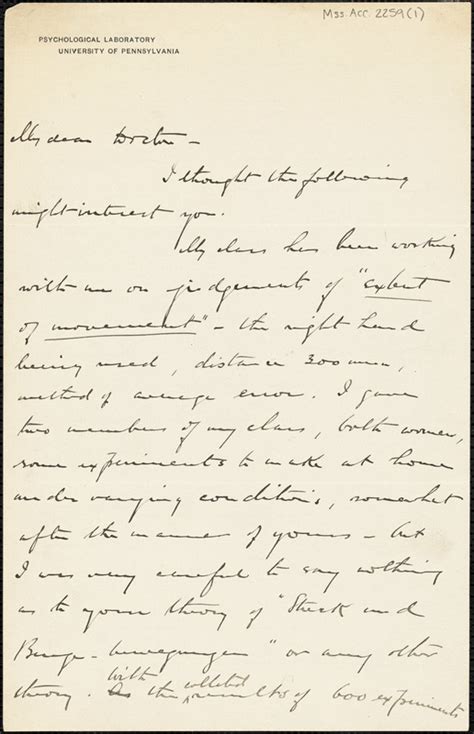 Witmer, Lightner, 1867-1956 autograph letter signed to Hugo Münsterberg, Philadelphia, 10 ...