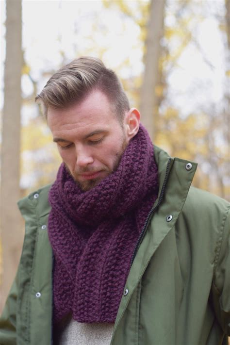 Knit Scarf for Men Wool Chunky Knitted Scarf Unisex Hand Knit - Etsy