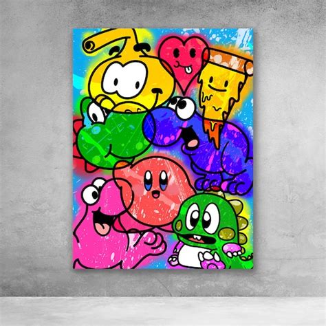 Cartoon Graffiti Pop Collage Street Art Canvas Wall Art | Etsy