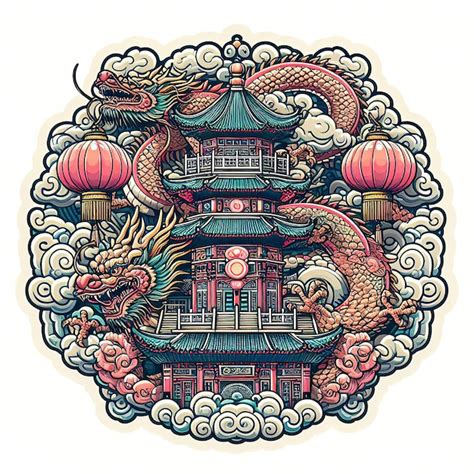 Premium Photo | The Chinese New Year with Dragon Icon and symbol in ...