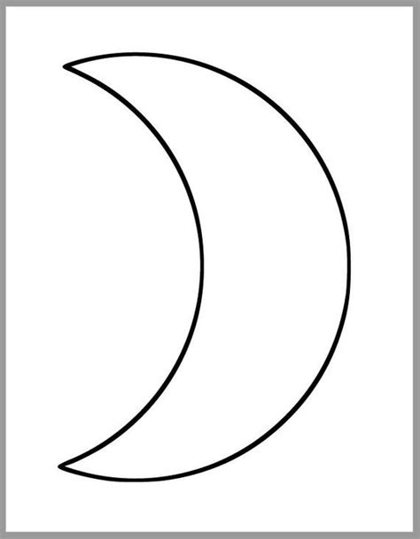 Printable Moon Template-Large Crescent Moon Cutout-9 inch Crescent Moon ...