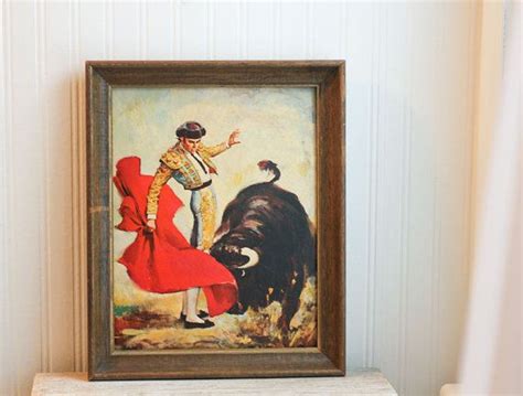 Matador Bull Fighter Bull Fighting Vintage Print Framed | Etsy ...