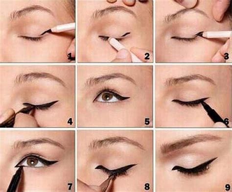 Winged Eyeliner Tutorials - How To Apply Eyeliner- Easy Step By Step ...
