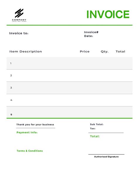 Invoice template printable customer invoice fillable PDF | Etsy