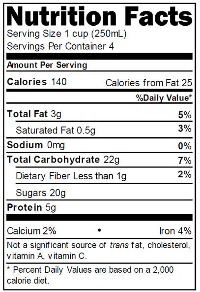 Soy Milk Nutrition Label | Besto Blog