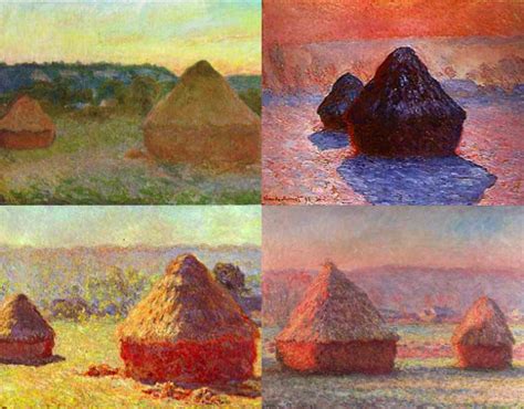 'Haystacks' series ~ Artist Claude Monet did 25 canvases of this subject, begun in the end of ...