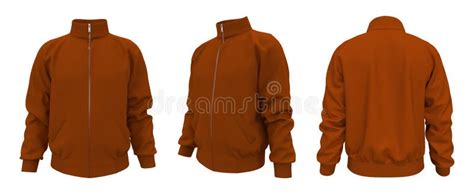 Blank Tracksuit Top Mockup, Track Side and Back Views, 3d Illustration, 3d Rendering Stock ...