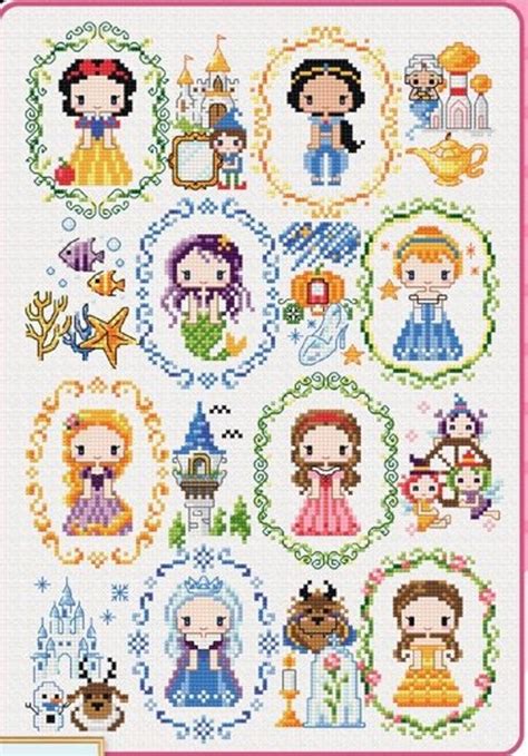 Disney princess cross stitch pattern/kit by SodaStitch Snow | Etsy