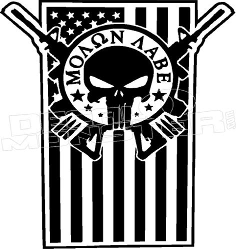 America Molon Labe 1 USA Flag Decal Sticker - DecalMonster.com