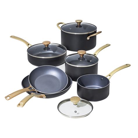 Beautiful 10 PC Cookware Set, Black Sesame by Drew Barrymore - Walmart.com