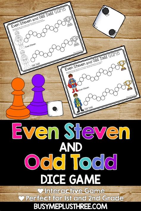 Even and Odd Numbers Dice Game for 1st Grade and 2nd Grade Activity ...