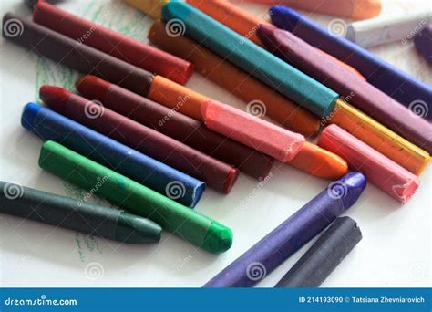 Close Up View of Pastel Crayons Stock Photo - Image of education, crayon: 214193090