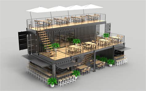 3D model shipping container cafe restaurant - TurboSquid 1586357