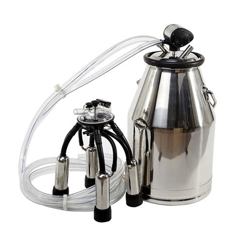 25L 304 Stainless Steel Portable Cow Milker Bucket Tank Milking Machine New | eBay