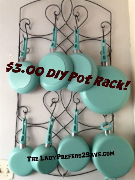 DIY Hanging Pot Rack, Only $3.00! | Pot rack hanging, Pot rack, Diy hanging