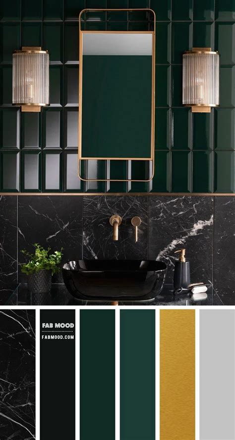 Black and Forest Green Color Schemes For Bathroom Color Ideas | 1000 | Dark green bathrooms ...