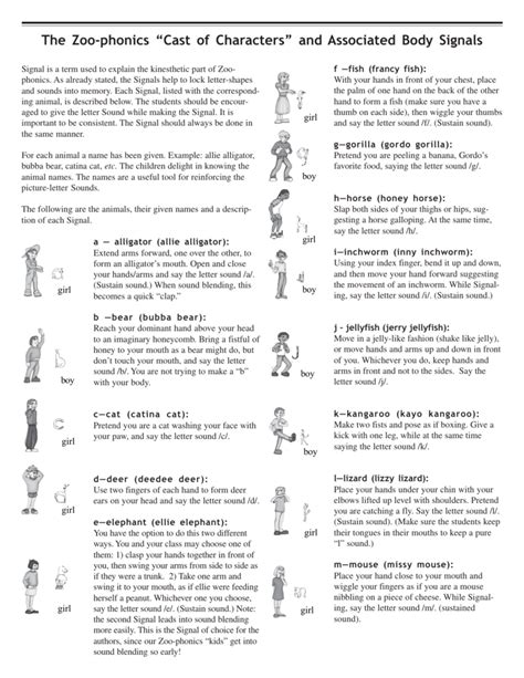 Animal Signal Sheet