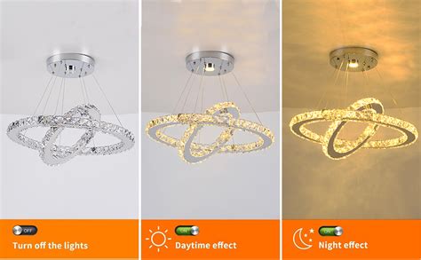 Vinilky Crystal Chandeliers Lighting, Modern 2 Rings LED Pendant Lights ...