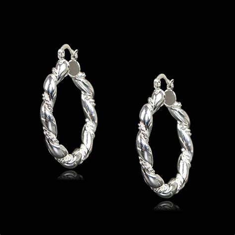 2017 Vintage Circle Earring Accessories Female Silver Color Spiral ...