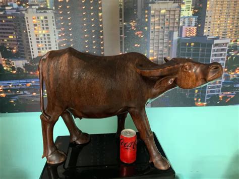 VINTAGE 60+ YRS Hand Carved Philippine Water Buffalo Carabao Xl Sculpture $250.00 - PicClick