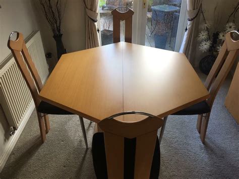 Hexagonal dining table with four chairs | in Crewe, Cheshire | Gumtree