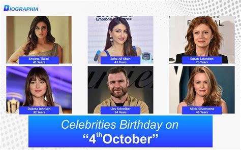 October 4 Famous Birthdays, Famous Celebirities Birthdays that fall on October 4