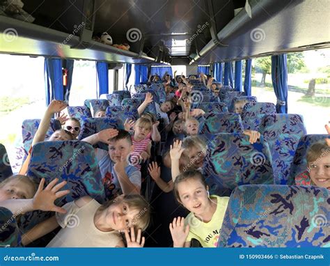 A School Trip on a Bus, Young Polish Students Greeting Editorial Photo ...