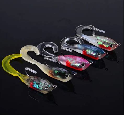 New 5PCS Soft Plastic Lures With 1 Hook Fishing Lure Bait Tackle Tools 2" 5cm/5g S123-in Fishing ...