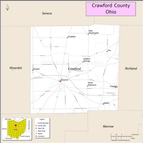 Map of Crawford County, Ohio