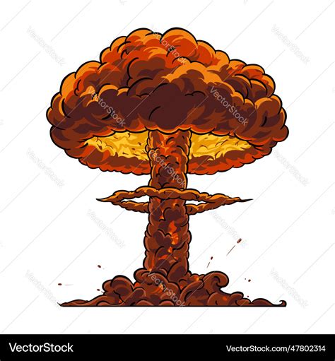 Mushroom cloud of nuclear explosion in pop art Vector Image