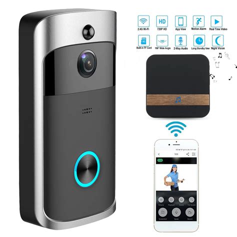 1Set Wireless WiFi Video Doorbell Night Vision Two Way Audio Doorbell ...