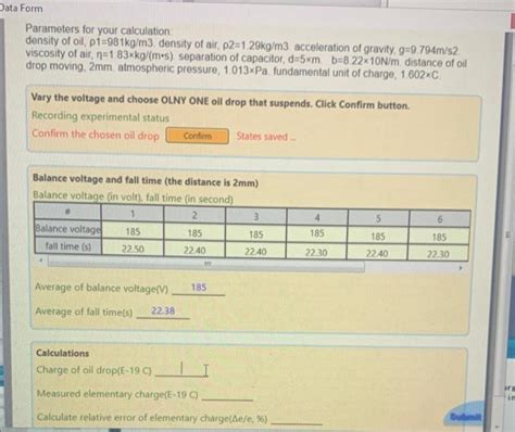 Parameters for your calculation: density of oil, | Chegg.com