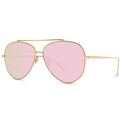 Pink Aviator Sunglasses - $24 Women's Mirrored Flat Lens with Metal Frame – WearMe Pro
