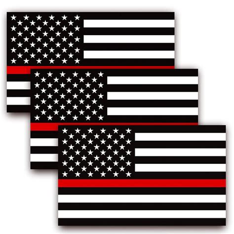 Thin Red Line Flag Decal 5x3 Inch - Anley Flags