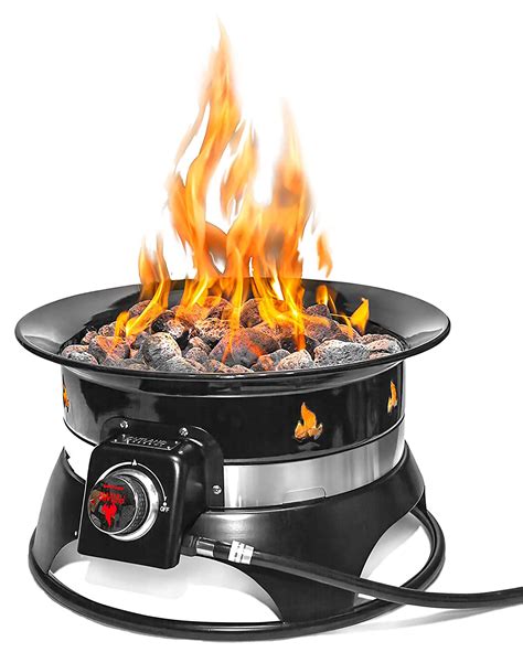 Outland Firebowl 870 Premium Outdoor Portable Propane Gas Fire Pit with Cover & Carry Kit, 19 ...