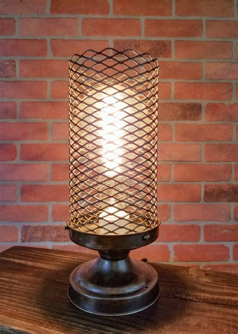 Vintage Metal Mesh Lamp #57 Table Lamp - Desk Lamp - Lamp - Industrial Lamp - Steampunk ...