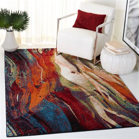 17 Stories Dowlen Abstract Red/Green Area Rug & Reviews | Wayfair