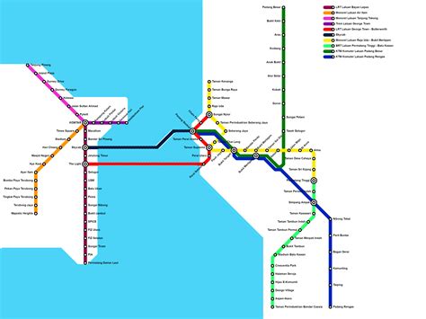 Greater Penang Integrated Transit Map, if all proposed routes of Penang Transport Master Plan ...