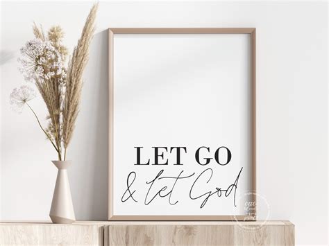 Let Go & Let God Christian Wall Art Scripture Wall Decor Living Room Decor Office Wall Art ...